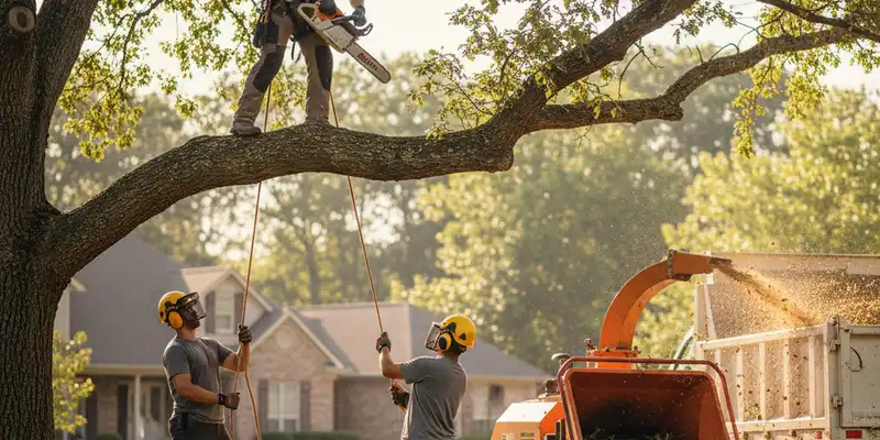 Tree trimming crew serving Tampa, FL for safe, professional tree care on the homepage hero image