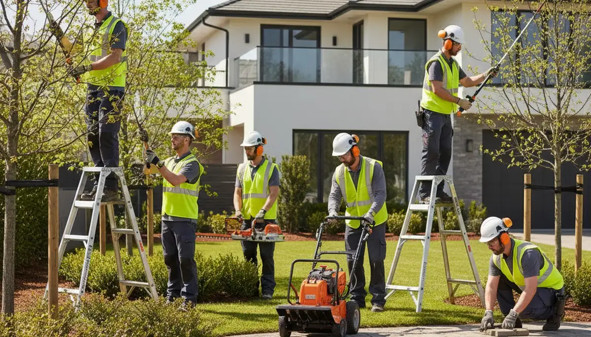 Tampa, FL tree service crew providing professional tree trimming and landscaping care