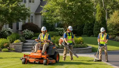 Tampa, FL tree service crew trimming trees for healthy yards and curb appeal