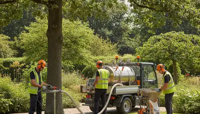 Tree care expert fertilizing healthy trees in Tampa, FL