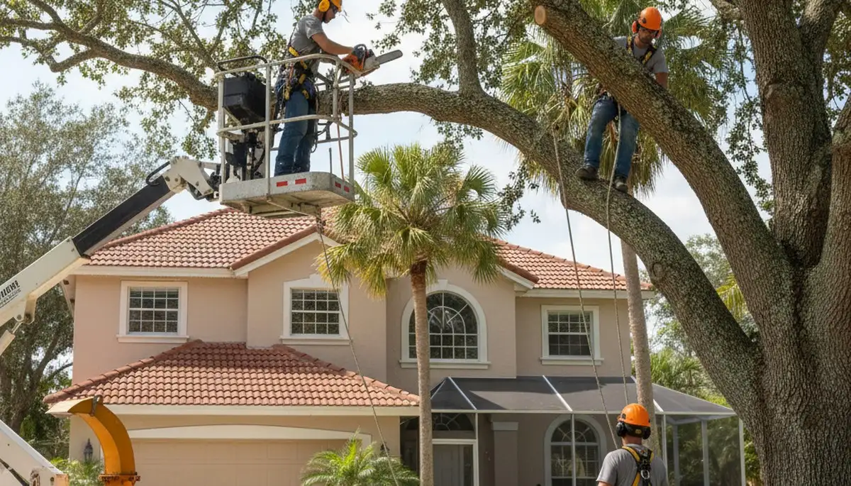Tree service team in Tampa, FL providing professional tree trimming and care for local properties