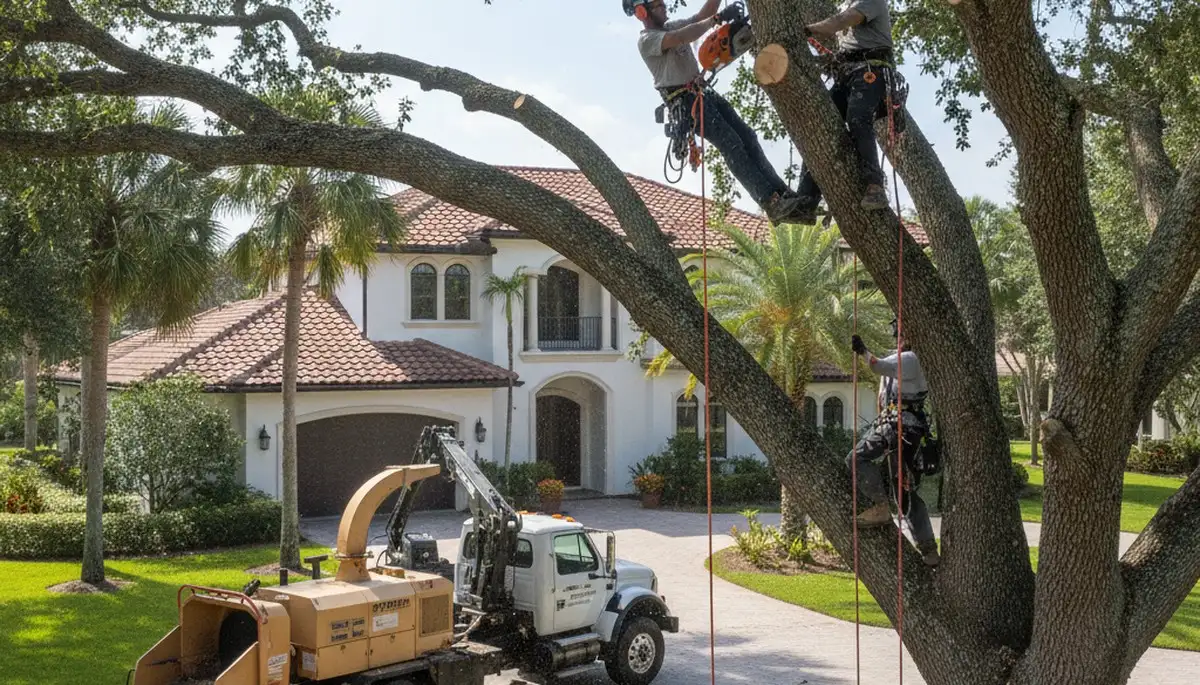 Tree service crew providing professional tree trimming in Tampa, FL